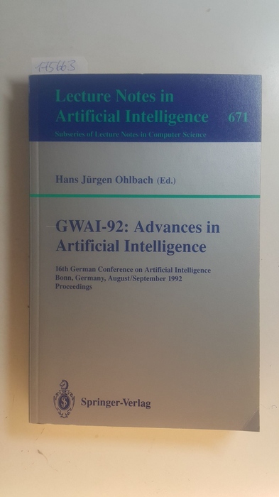 Advances in artificial intelligence : proceedings - Ohlbach, Hans J. [Hrsg.]