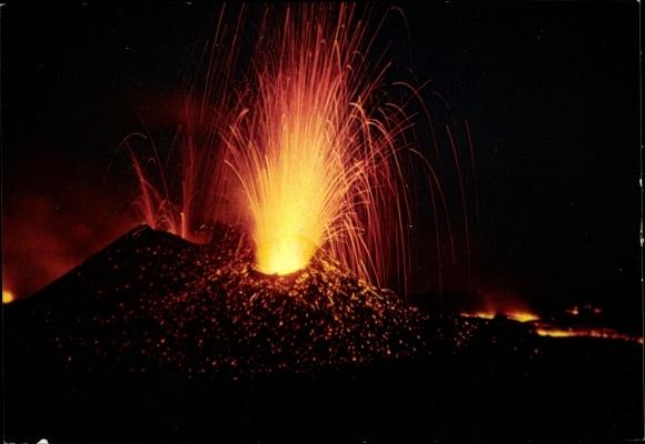 Ansichtskarte Postkarte Sizilien Atna Vulkanausbruch April 1971 Etna Manuskript Nbsp Nbsp Papierantiquitat Akpool Gmbh