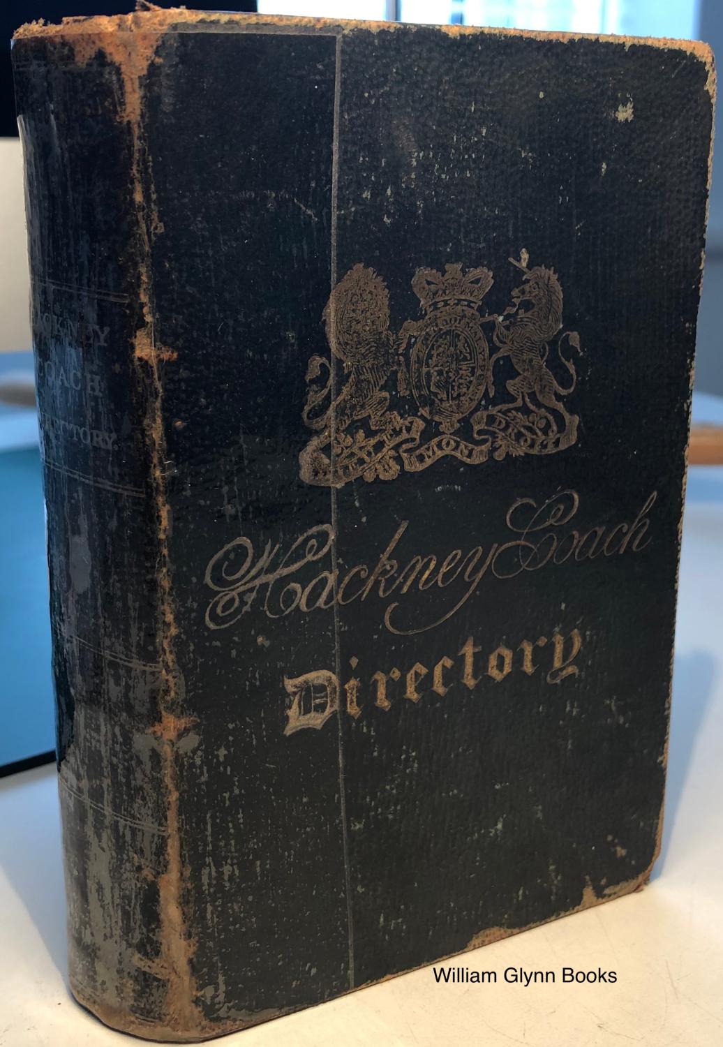 The Hackney Coach Directory By Quaife James Very Good Black Boards Gilt 11 First Edition William Glynn