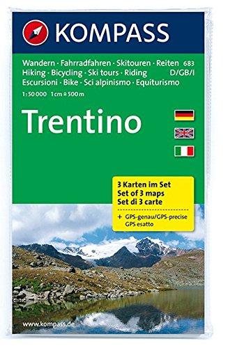 Trentino ] ; Trentino : Wandern, Fahrradfahren, Skitouren, Reiten ; GPS-genau ; 3 Karten im Set. Kompass ; 683