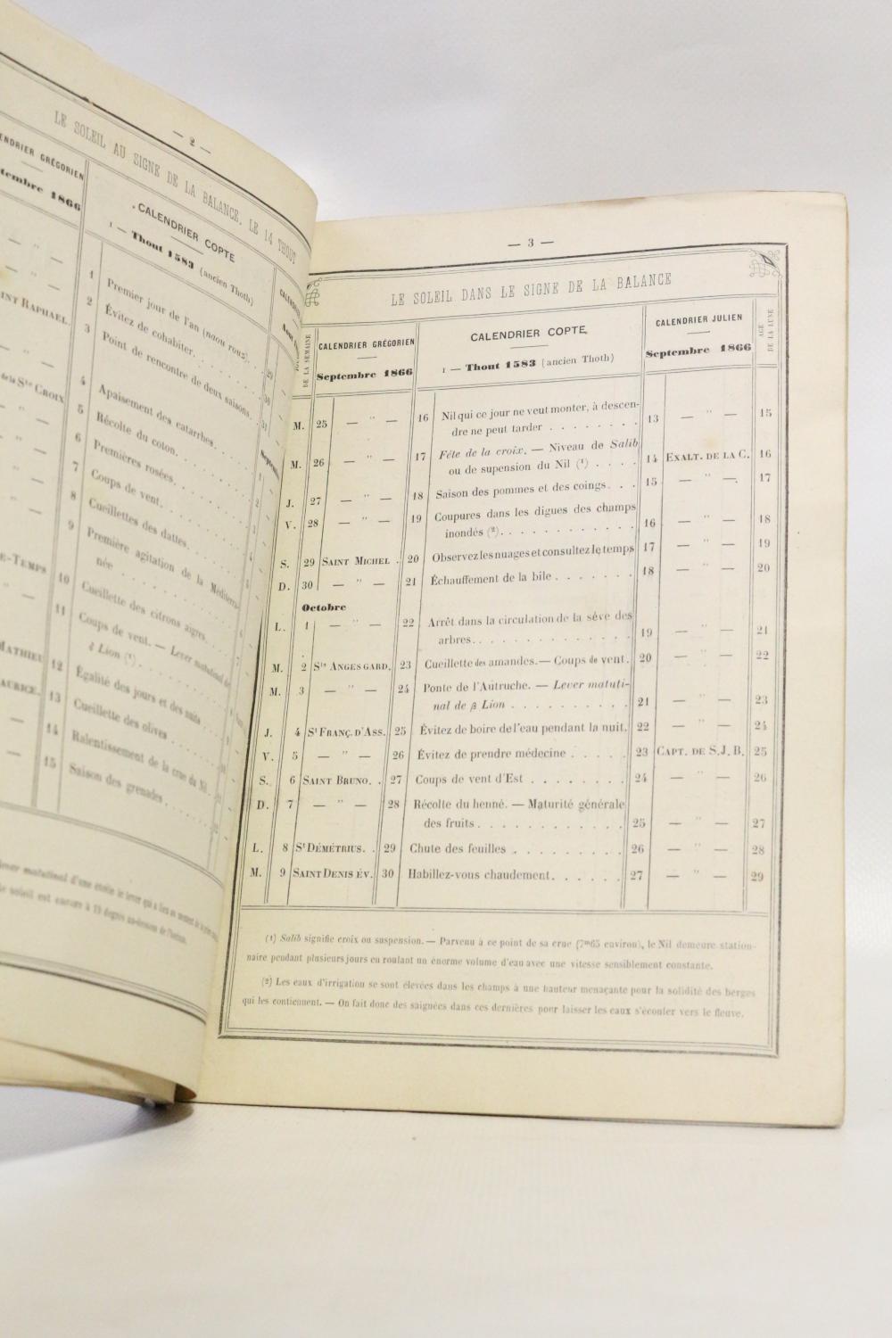 Etude sur le calendrier copte et ses éphémérides von TISSOT E