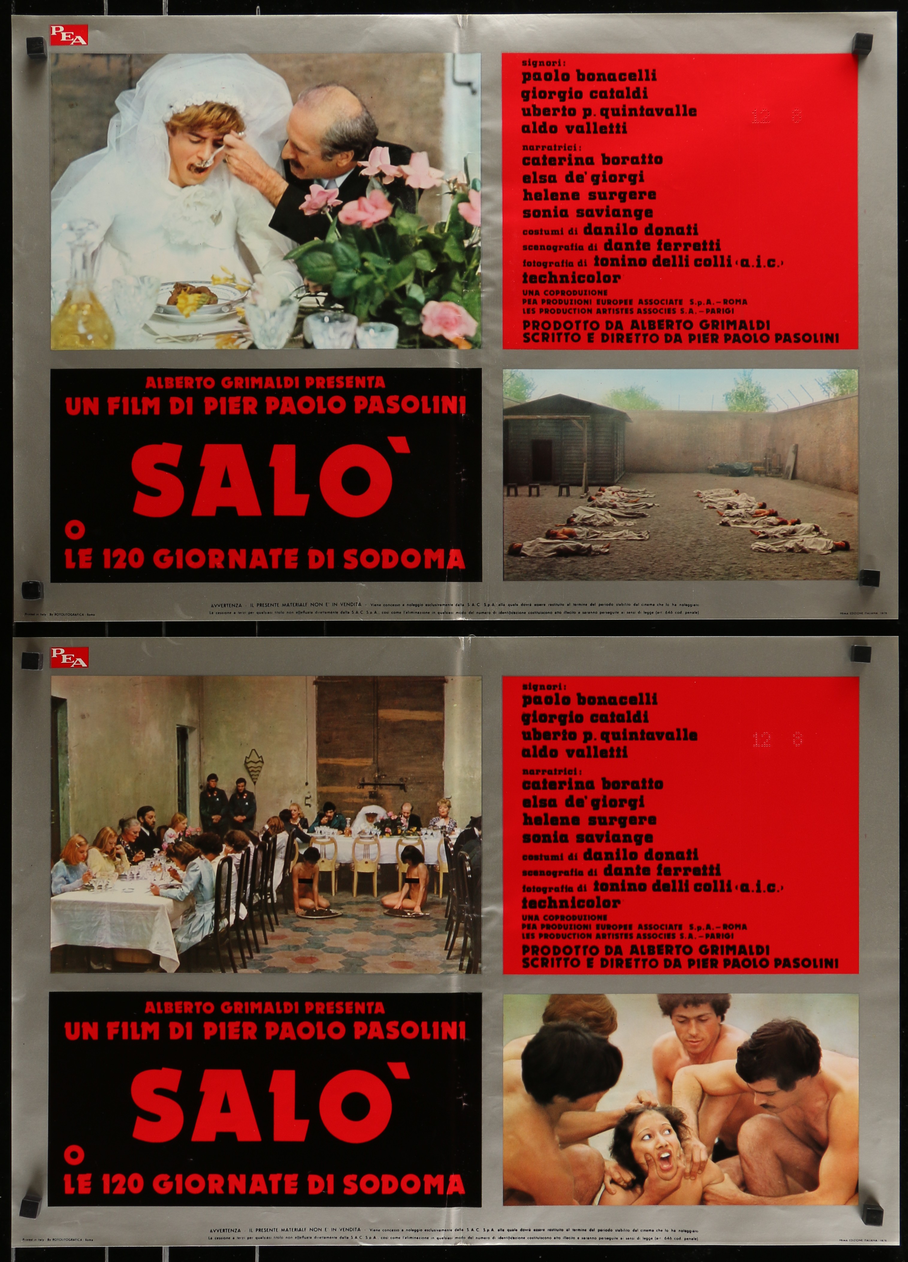 Salo Or The 120 Days Of Sodom Salo O Le 120 Giornate Di Sodoma 1975 Set Of 8 Italian Fotobusta Posters Von Pea Kunst Nbsp Nbsp Grafik Nbsp Nbsp Poster Walter Reuben Inc Abaa Ilab