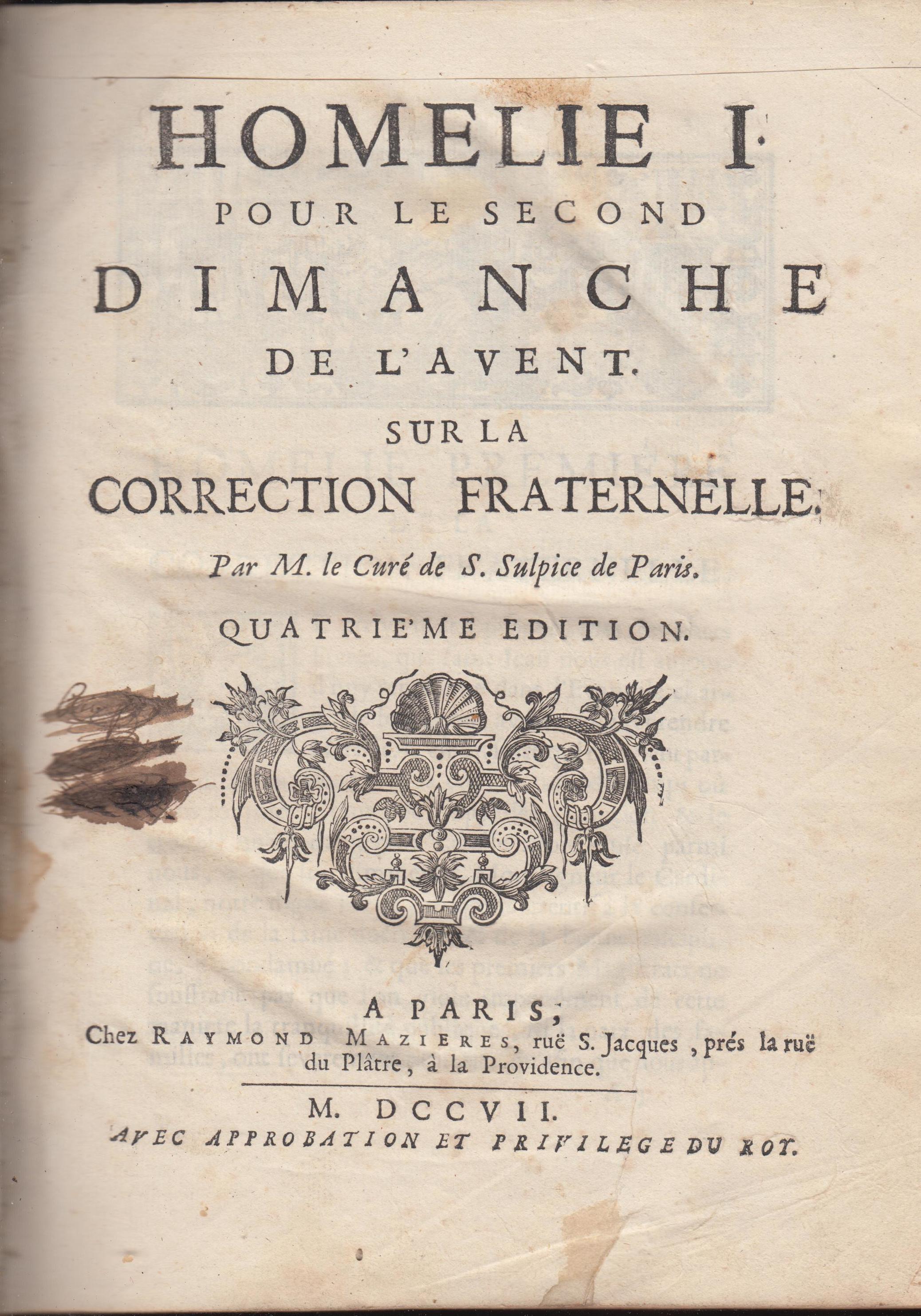 Homélies I (pour le second Dimanche de l'avent sur la correction ...