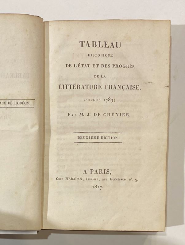 Tableau historique de l'état et des progrès de la littérature française depuis 1789. Tableau historique de l'état et des progrès de la littérature fr