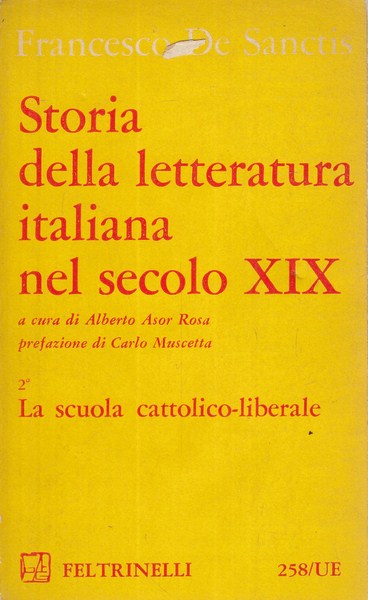 Storia della letteratura italiana nel secolo XIX. - De Sanctis, Francesco