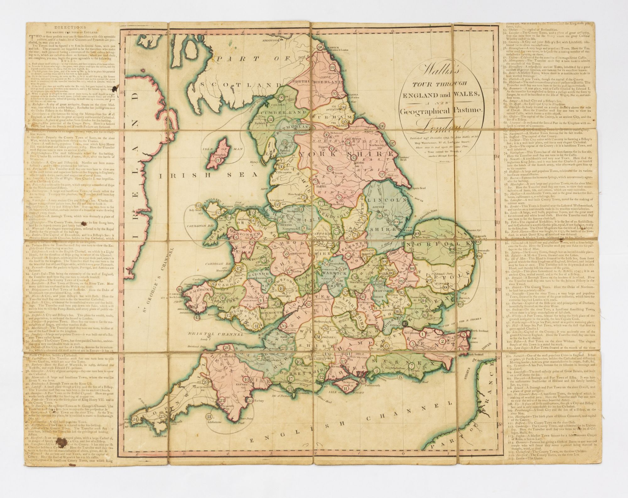 Wallis's Tour through England and Wales. A New Geographical Pastime by 