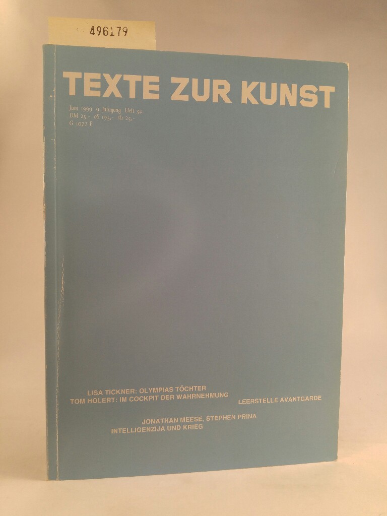 Leerstelle Avantgarde Heft 34 9. Jahrgang - Isabelle, Graw, Holger Kube-Ventura und Lisa Tickner