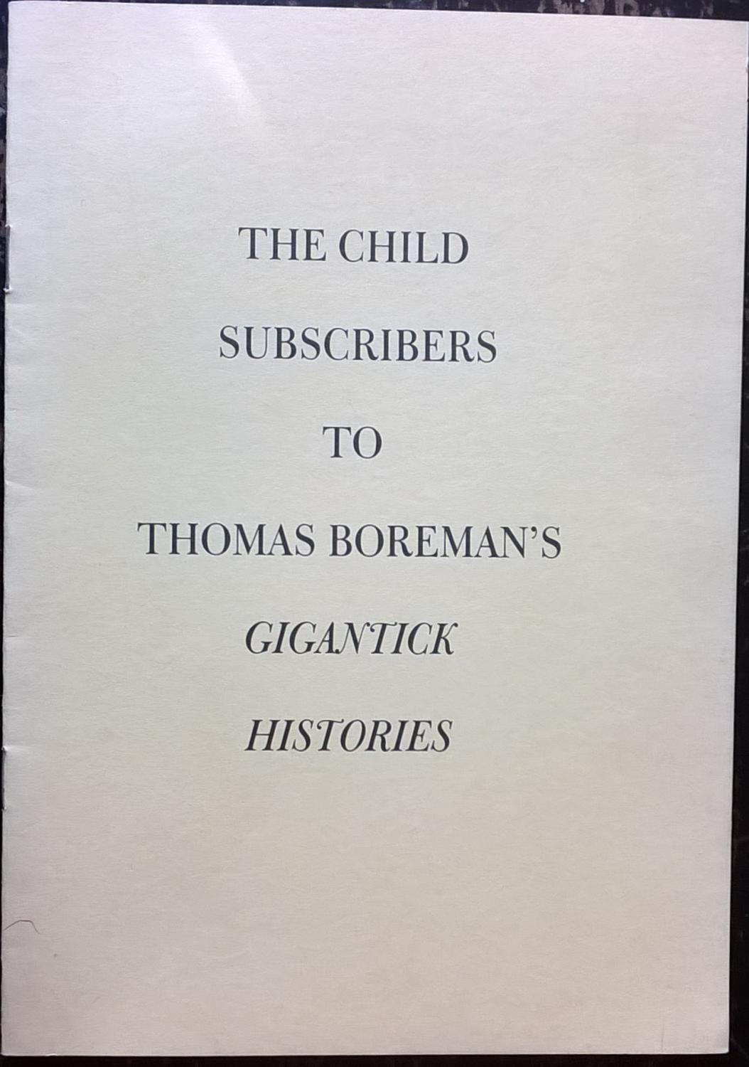 The Child Subscribers to Thomas Boreman's Gigantick Histories - Hounslow, David