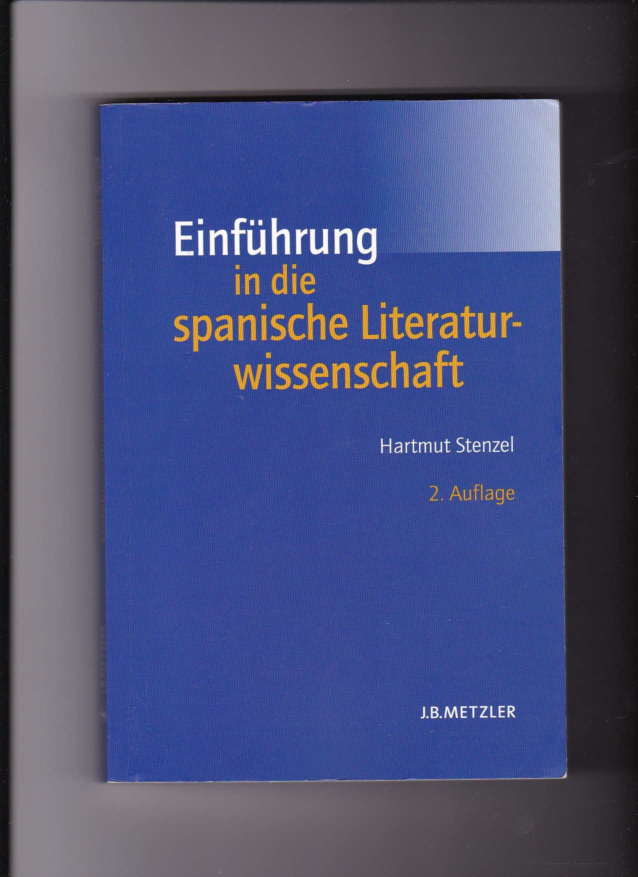 Hartmut Stenzel, Einführung in die spanische Literaturwissenschaft - Stenzel, Hartmut (Verfasser)