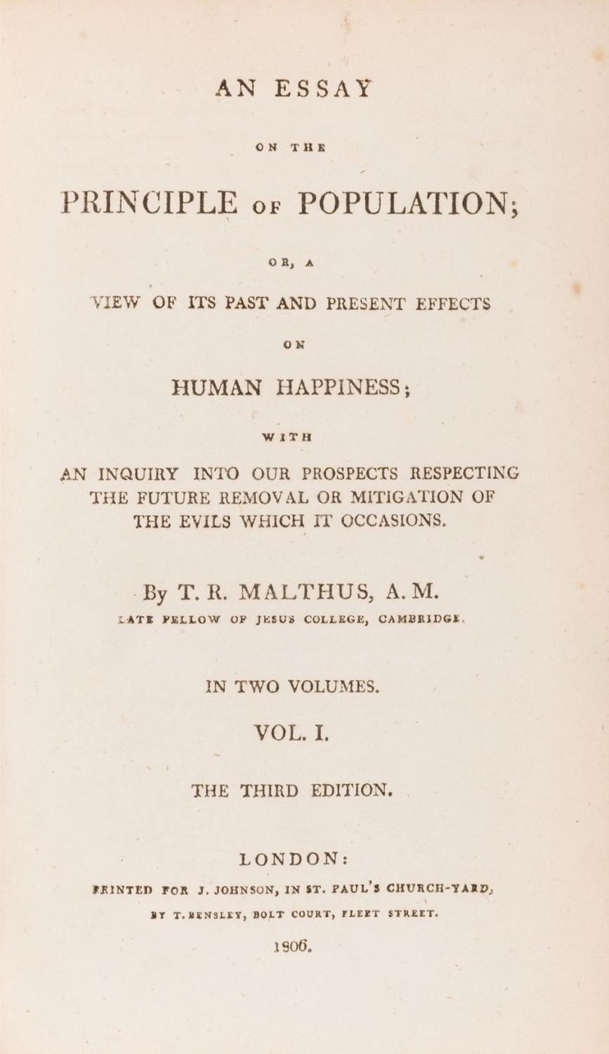 in 1798 thomas robert malthus published an essay on the principle of population