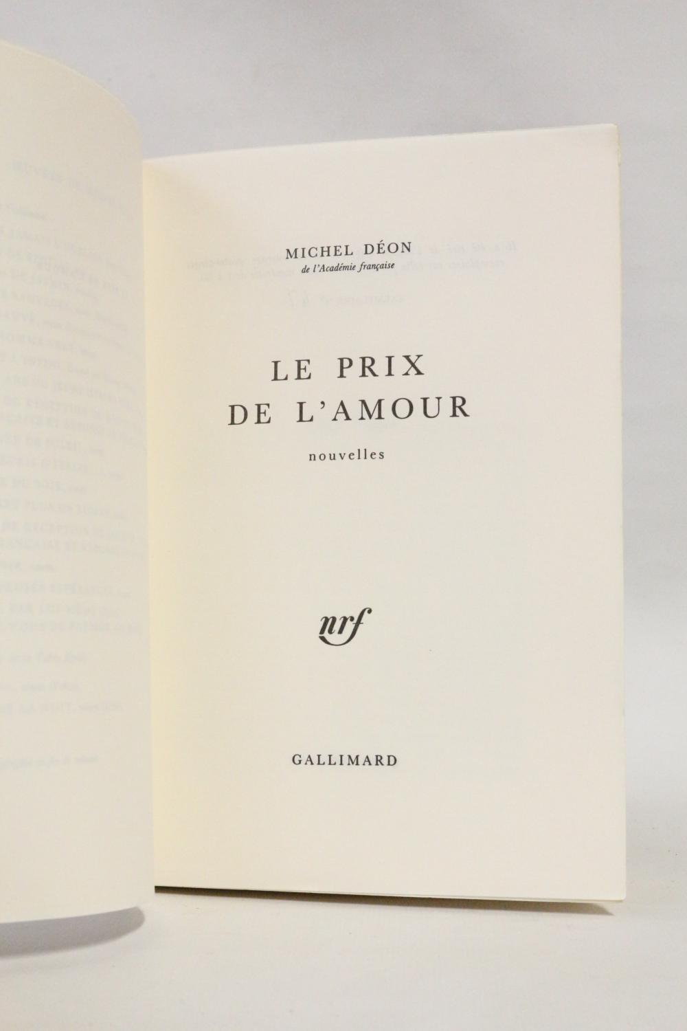 Le prix de l'amour by DEON Michel: couverture souple (1992) | Librairie ...