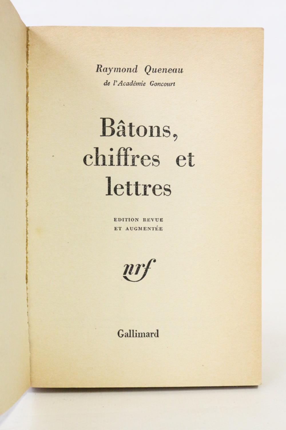 batons chiffres et lettres de queneau
