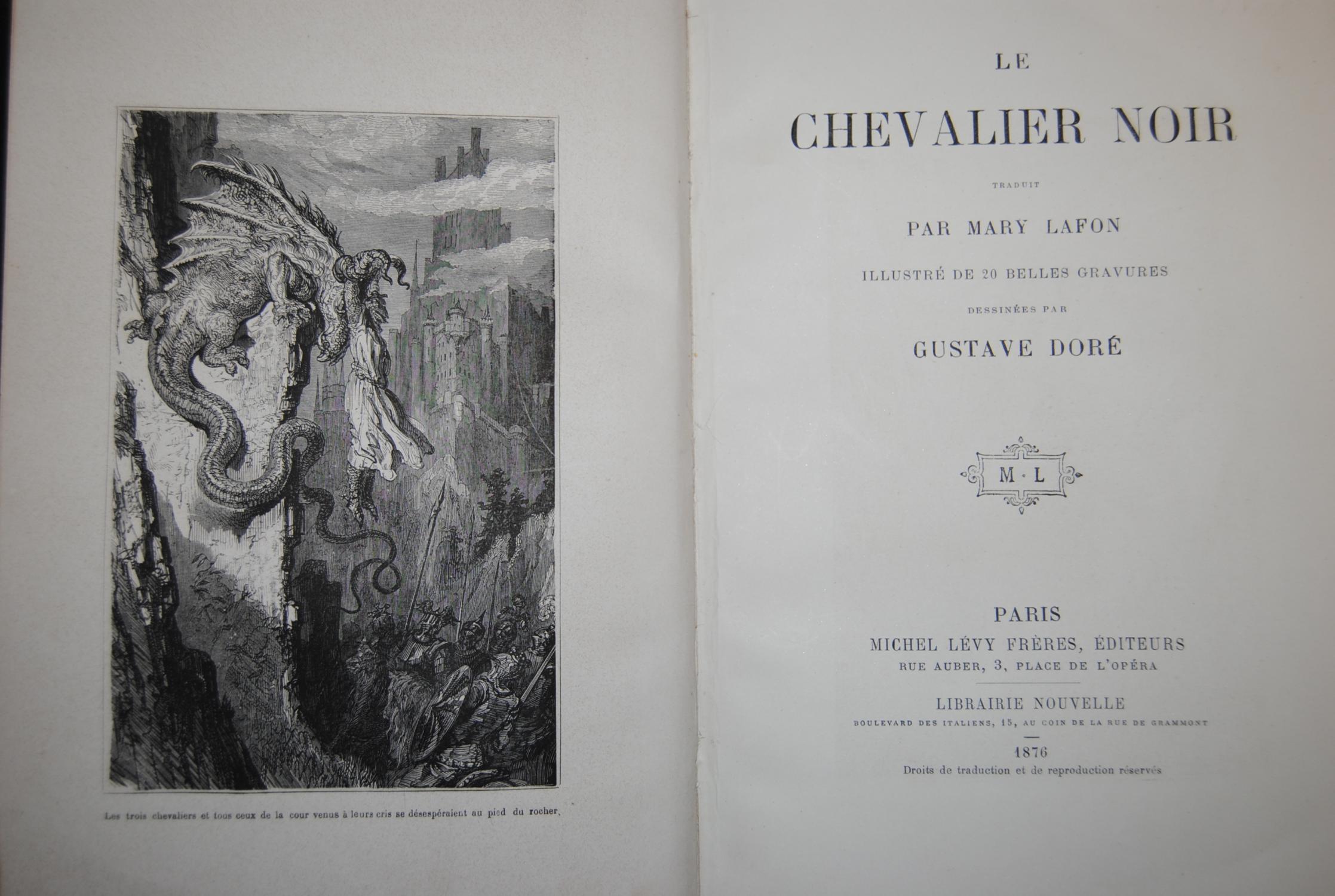 Le Chevalier Noir traduit par Mary Lafon. par Doré. (1876) Antiquariat C. Dorothea Müller