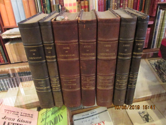 Cours de Construction. 8 volumes. MOUREL-MAILLARD. OSLET. LASCOMBE. DANCHAUD. PIEL. [ ]
