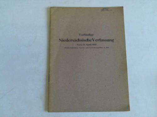 Vorläufige Niedersächsische Verfassung vom 13. April 1951