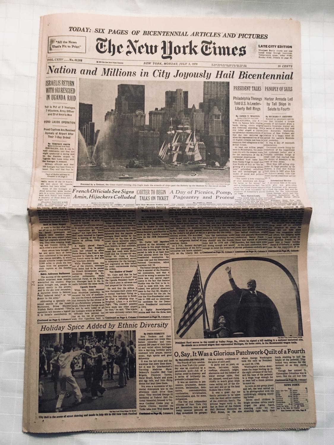 Where Is The New York Times Published The New York Times Newspaper: Monday, July 5, 1976: Nation and Millions
