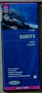 Madeira, exakte Höhenlinien, Höhenschichten-Relief, GPS-tauglich durch Gradnetz u. UTM-Gitter, klassifiziertes Straßennetz, Gradnetz, ausführlicher Ortsindex