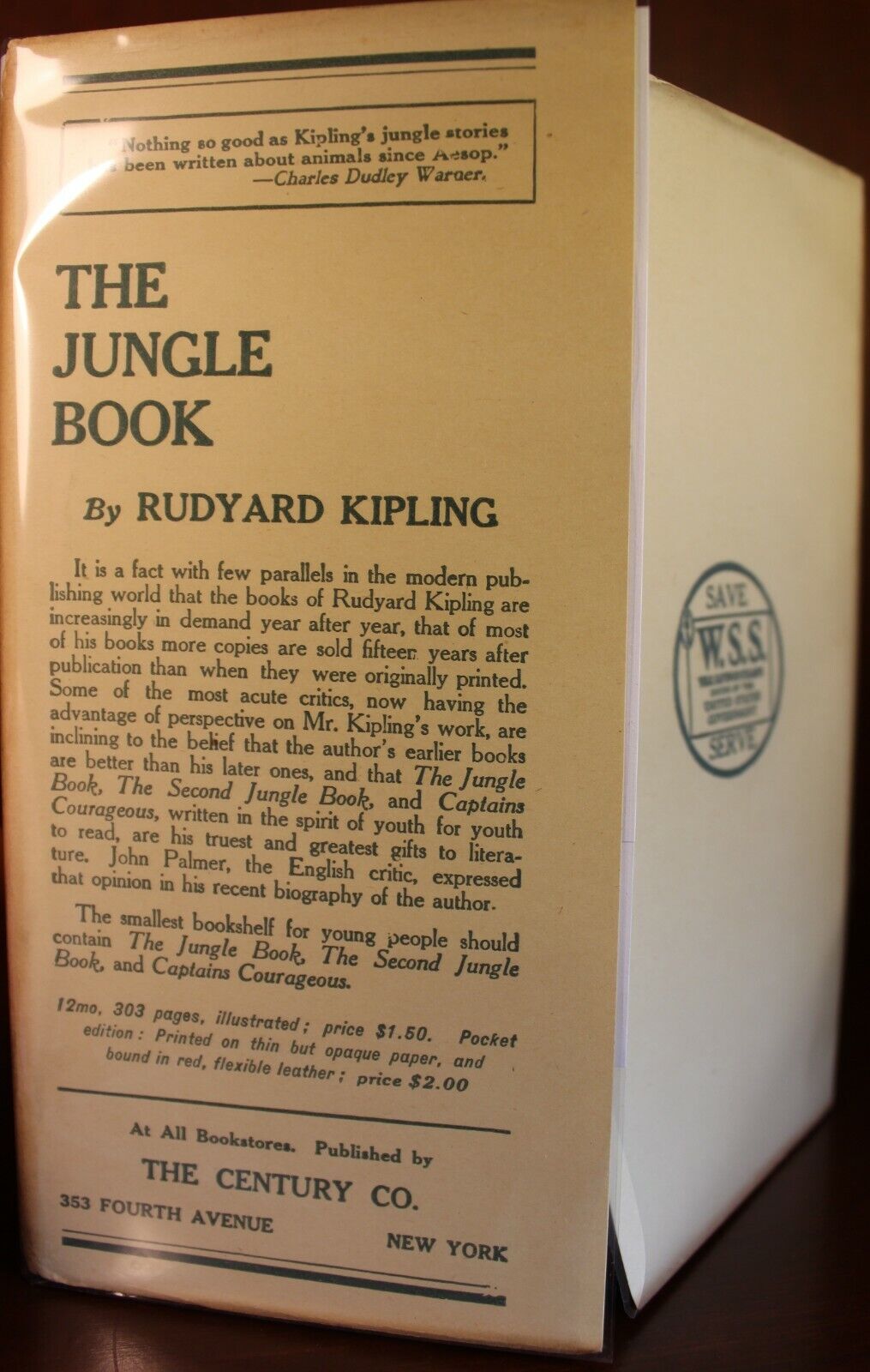 The Jungle Book by Rudyard Kipling: Very Good Hardcover (1918) 1st ...