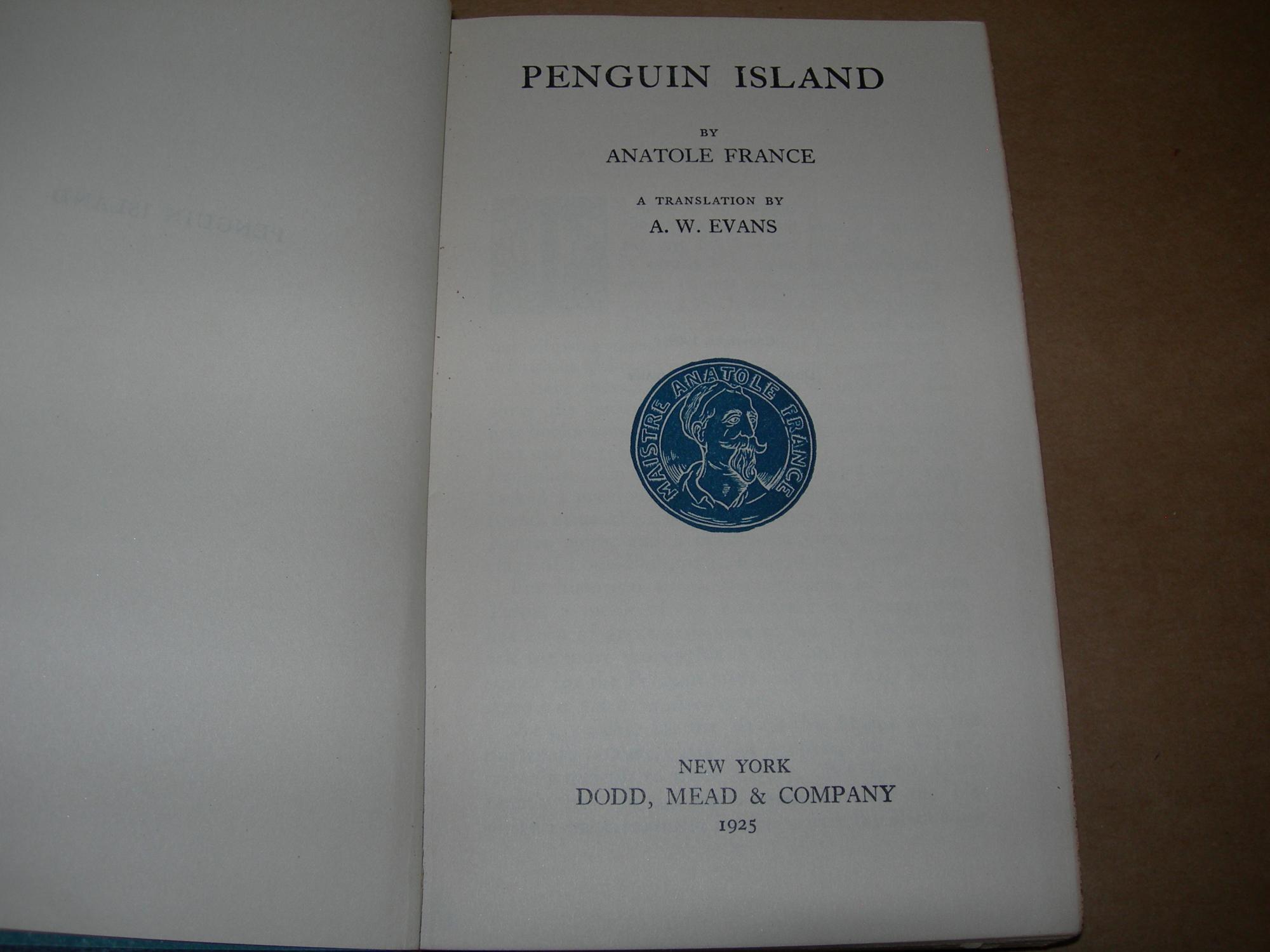Penguin Island par France, Anatole Translation A. W. Evans Good
