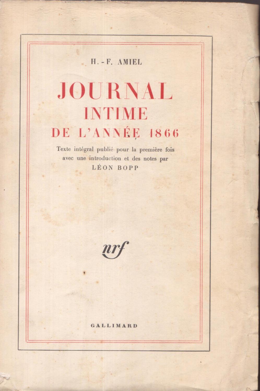Journal intime de l'année 1866. Texte intégral publié pour ...