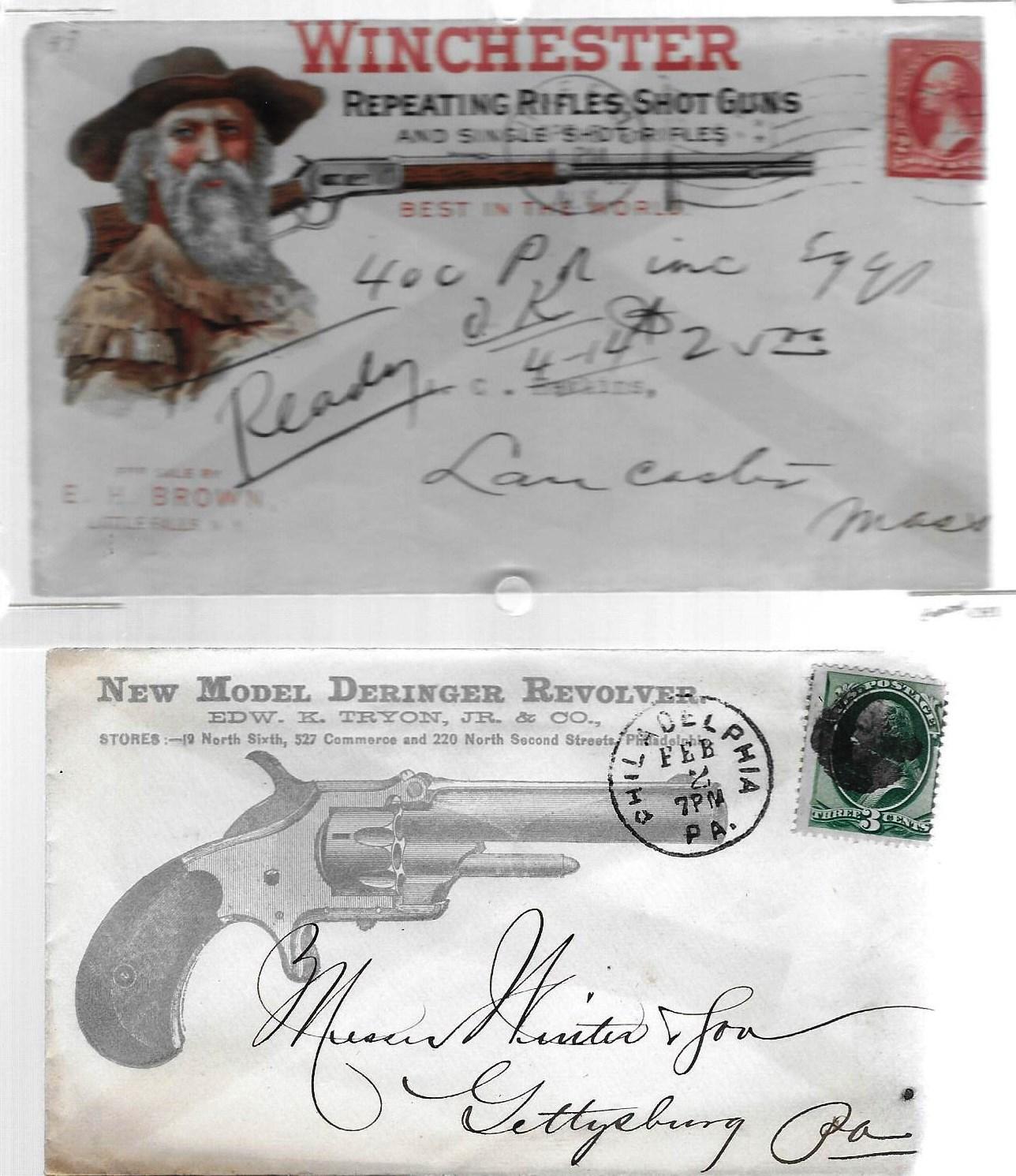 Winchester Rifles Advertising & New Model Deringer Revolver (2 Original