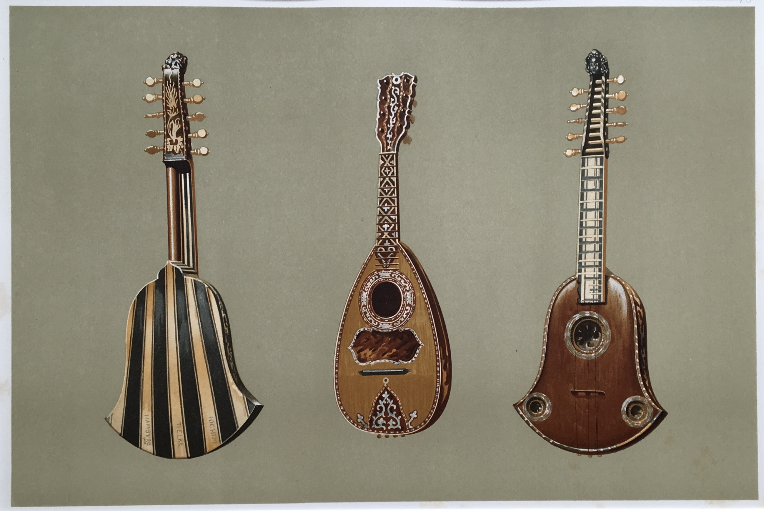 Gitarre (drei Instrumente mit 8 bzw, 10 Saiten) / three Guitars (with 8 or 10 strings) / trois