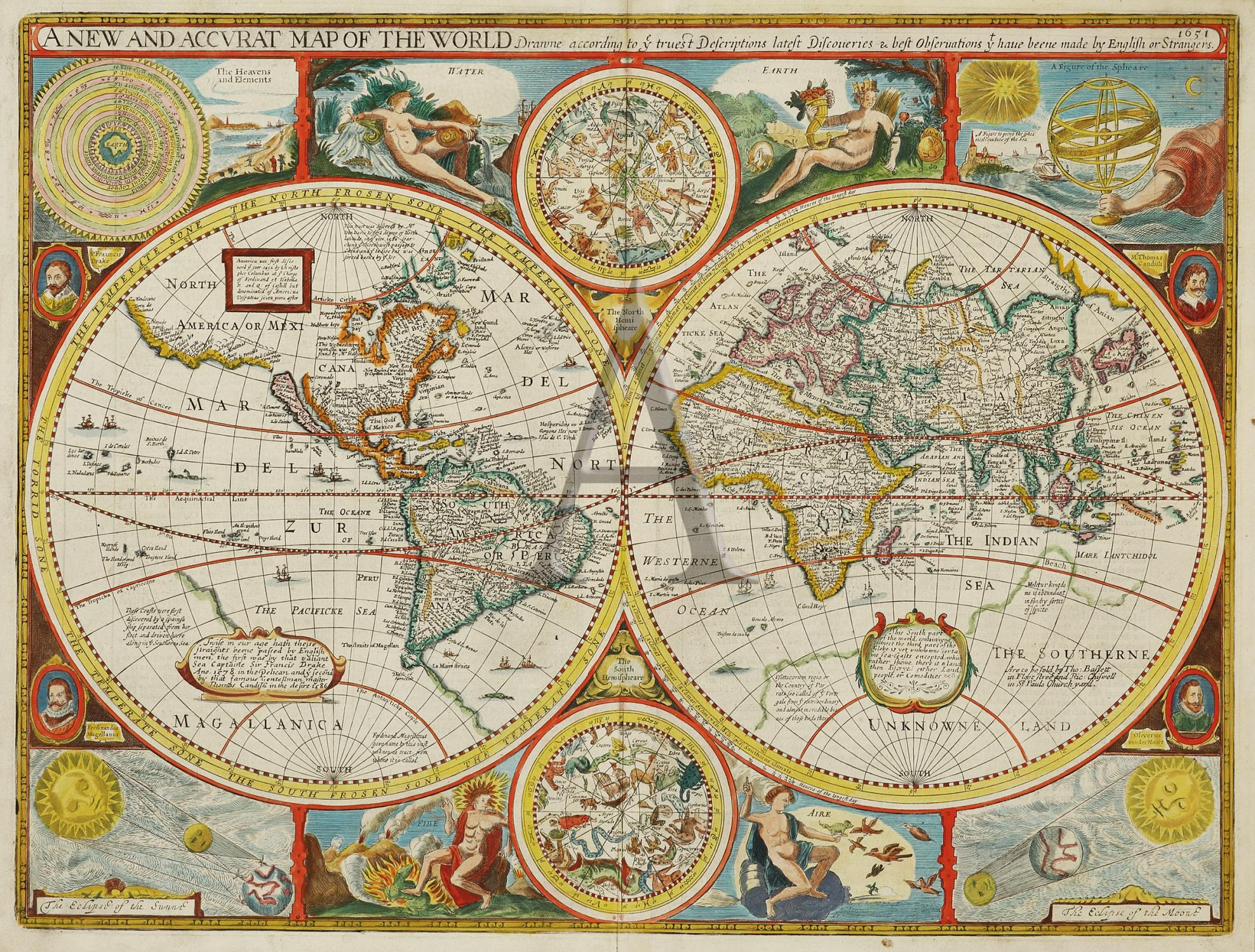 A New And Accvrat Map Of The World 1651 Oconto County Plat Map