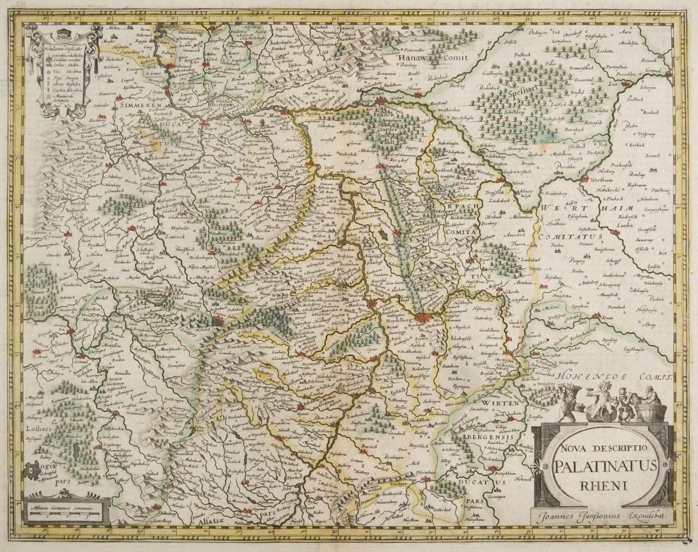 RHEINPFALZ. - Karte. "Nova descriptio Palatinatus Rheni". Karte der