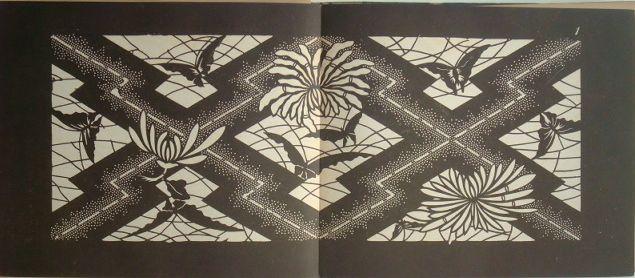 The book of delightful and strange designs being one hundred facsimile illustrations of the art of the Japanese stencil-cutter, le livre des dessins