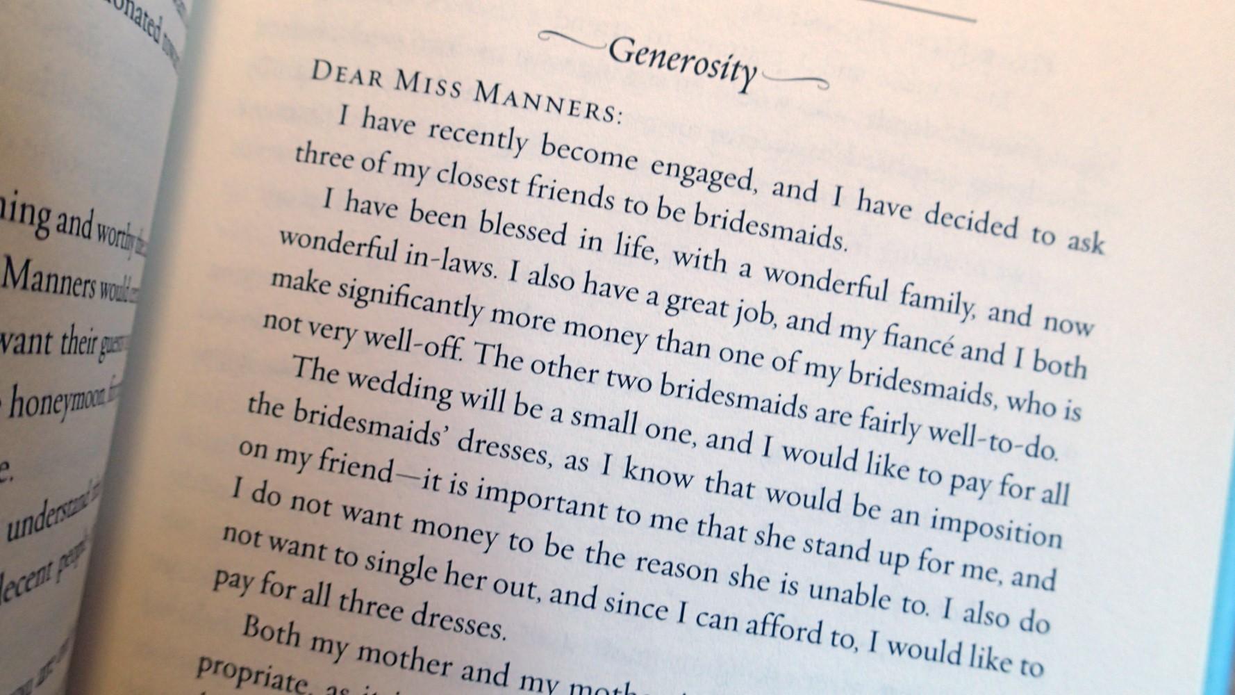 Miss Manners Miss Manners