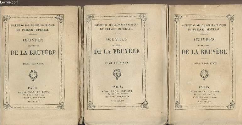 Oeuvres Complètes De La Bruyère Tome 1 à 3 3 Volumes Collection