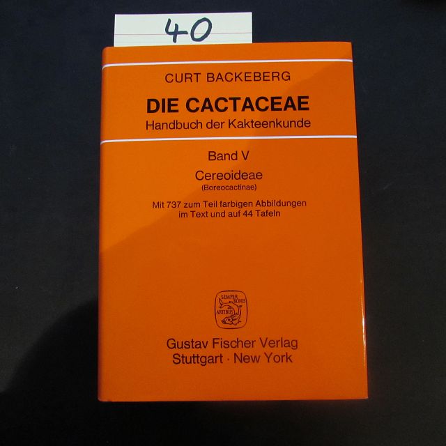 Die Cactaceae - Band V: Cereoideae / Boreocactinae (Handbuch der Kakteenkunde) - Backeberg, Curt