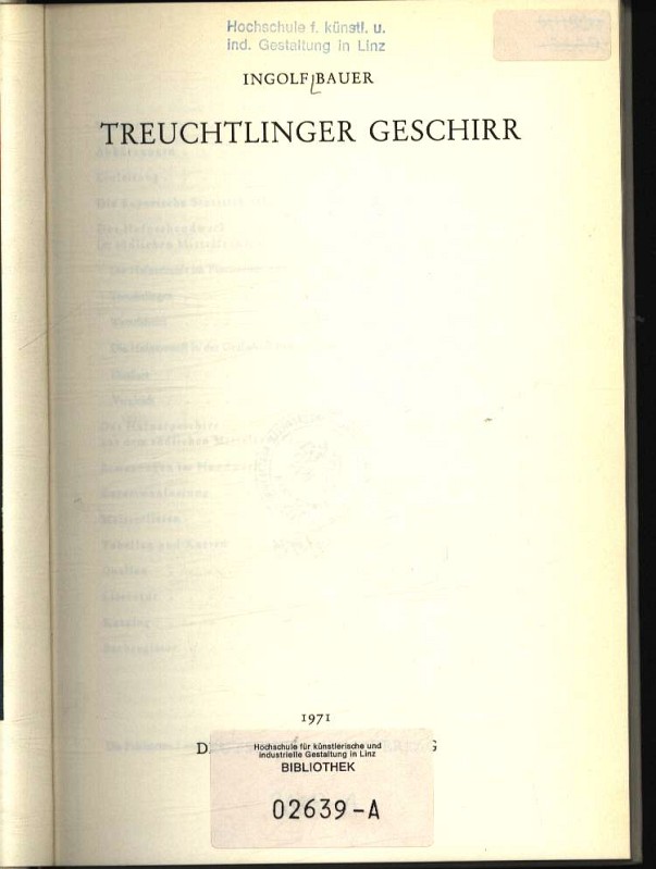 Treuchtlinger Geschirr - Bauer, Ingolf