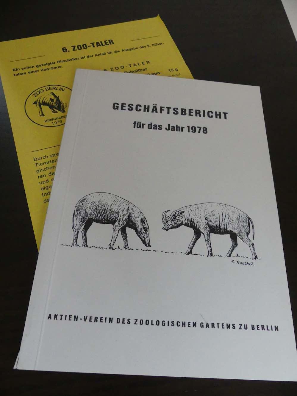 Zoologischer Garten Berlin. Geschäftsbericht 27 Bände. Jahresbericht für die Jahre 1977, 1978