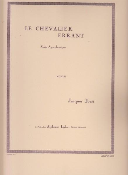 Le Chevalier Errant, Suite Symphonique - Full Score by Ibert, Jacques ...