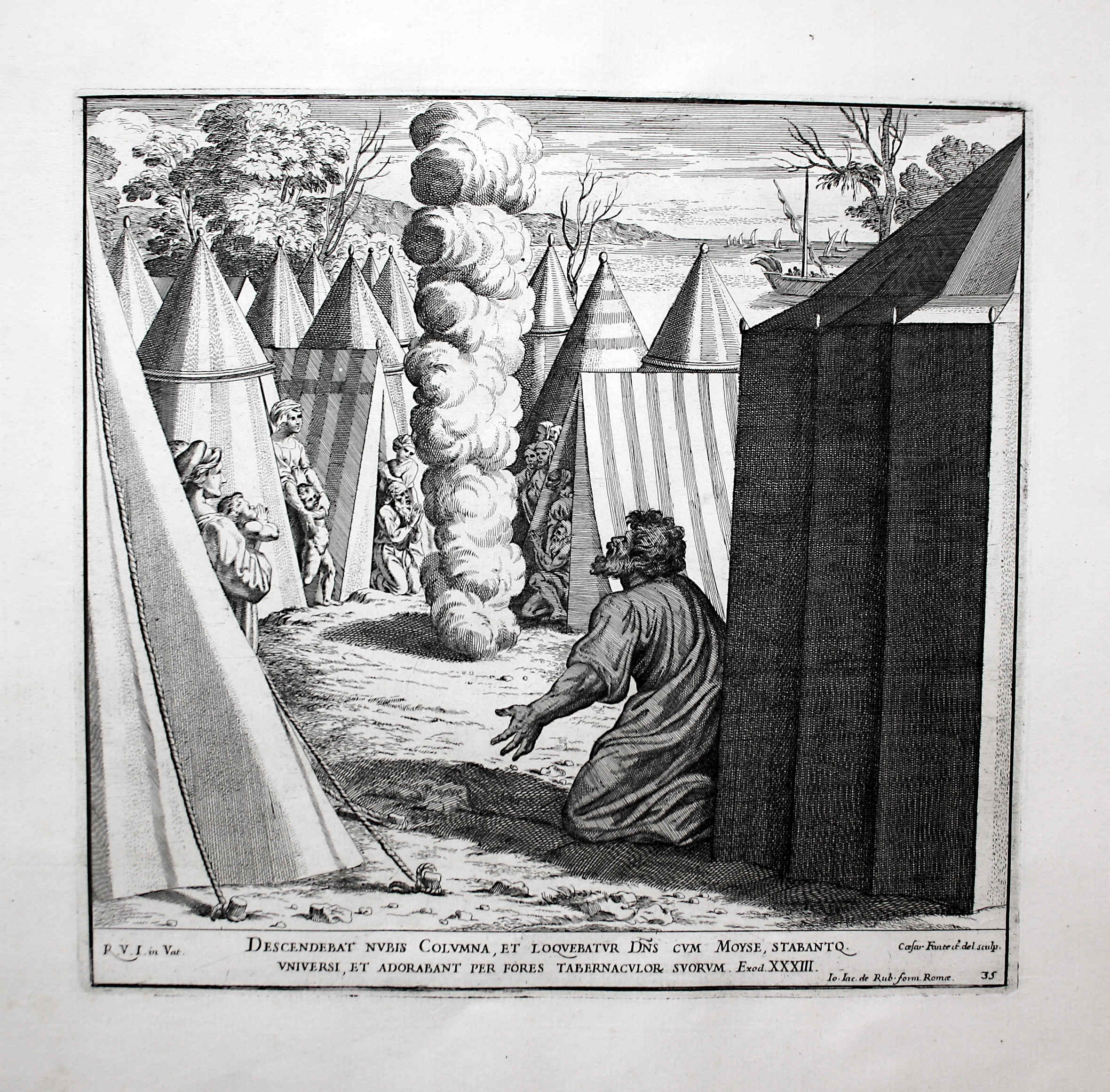 Mose Raphael Solidum Moses erscheint die Rauchsäule / The column of smoke appears to Moses ...