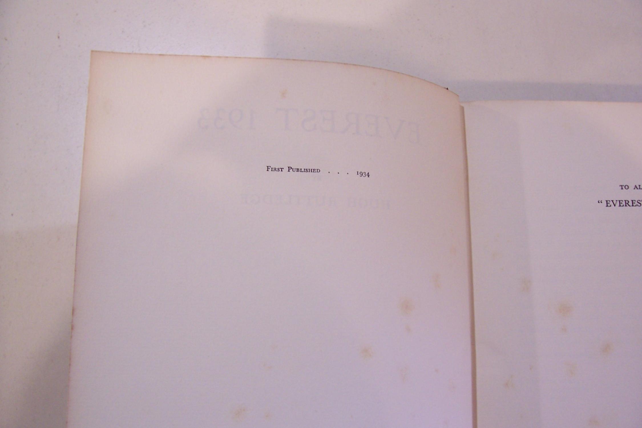Everest 1933 by Hugh Ruttledge: Hardcover (1934) | Quaker House Books