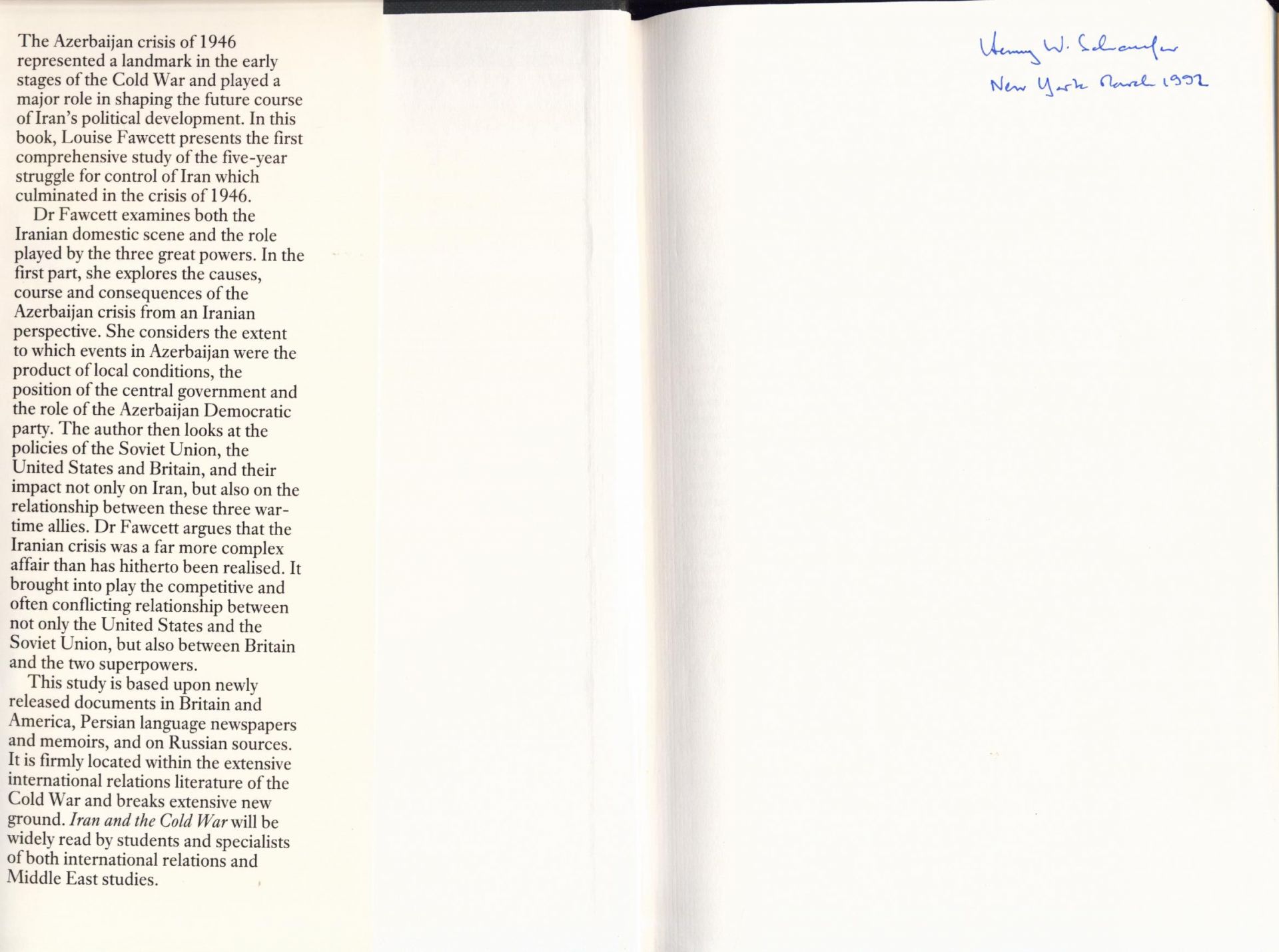 Iran and the Cold War. The Azerbaijan crisis of 1946. - Aus: Cambridge