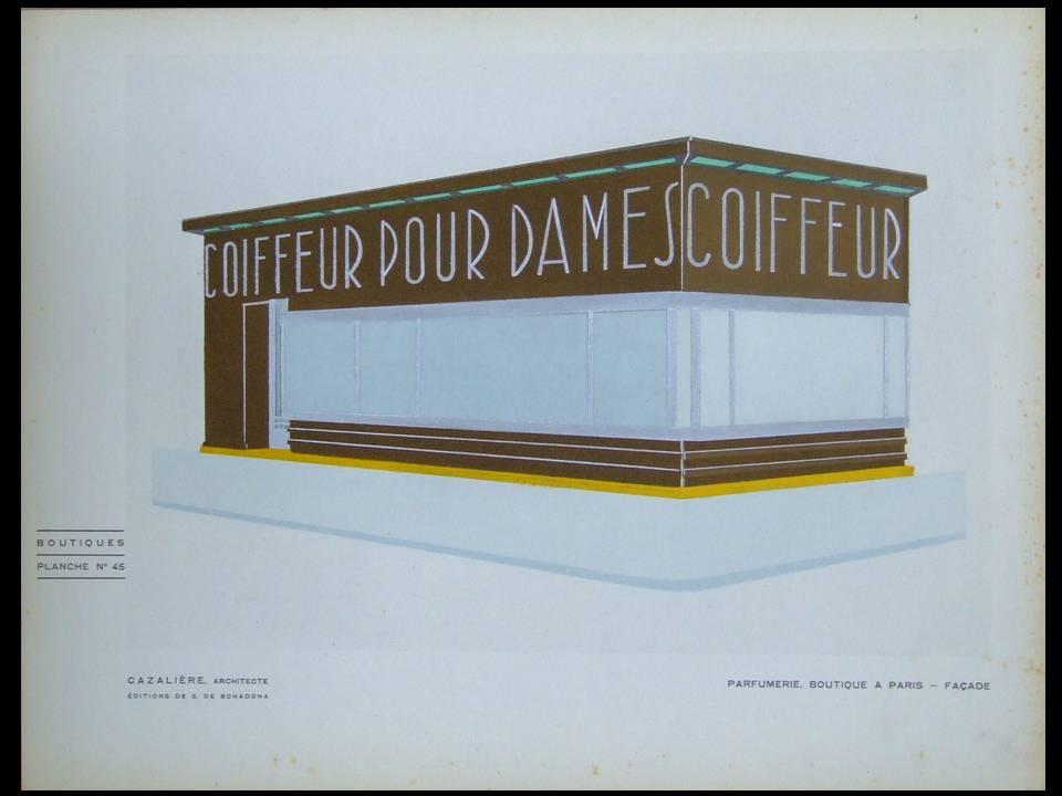 LADIES HAIRDRESSER IN PARIS - 1930 POCHOIR - FRENCH ART DECO, COIFFEUR POUR DAMES, HENRY DELACROIX, CAZALIERE [Assez bon]
