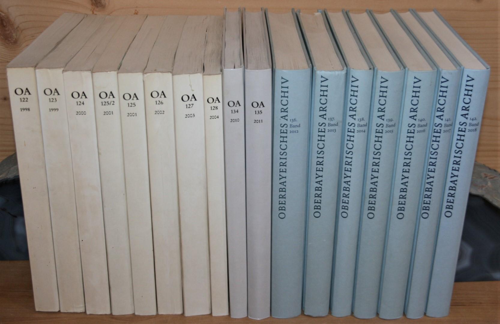 17 Bände: Oberbayerisches Archiv. 122. - 142. Band. 1998 bis 2018. - Historischer Verein von Oberayern (Hrsg.)