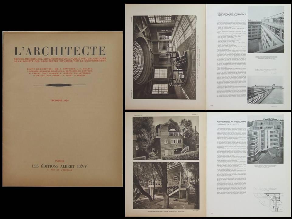 L'ARCHITECTE - DECEMBRE 1934 - LYCEE CAMILLE SEE PARIS, 17 RUE JOUVENET ...