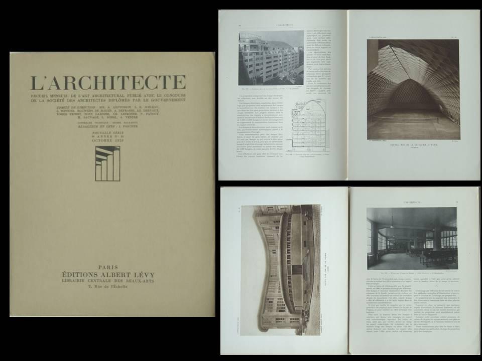 L'ARCHITECTE - OCTOBRE 1930 - HOTEL DES POSTES REIMS, PARIS GARAGE 6 ...