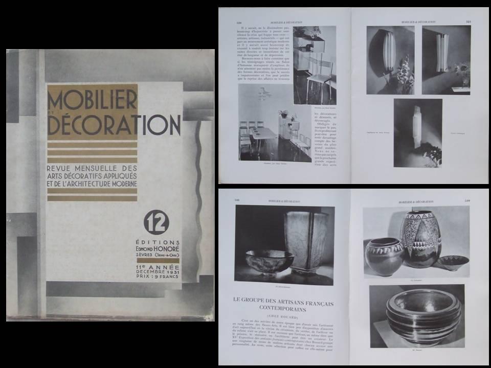 MOBILIER ET DECORATION N°12 1931 HERBST, TETARD, DAUM, PERZEL, MAGASIN DECRE NANTES [Bon] [Couverture souple]