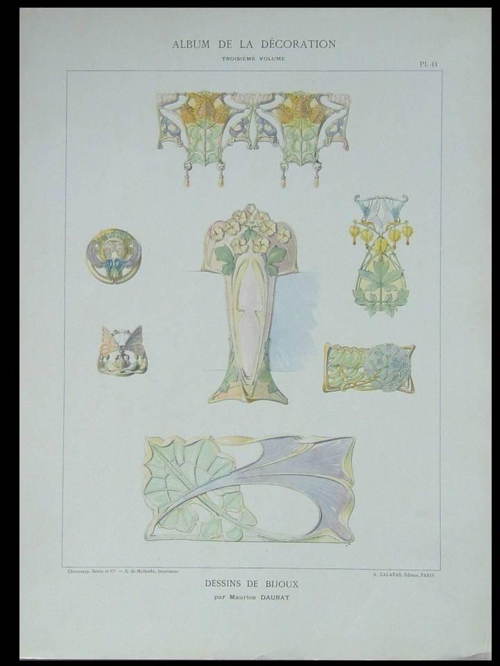 ART NOUVEAU JEWELRY - 1901 PRINT - MAURICE DAURAT, BIJOUX ART NOUVEAU [Near Fine]