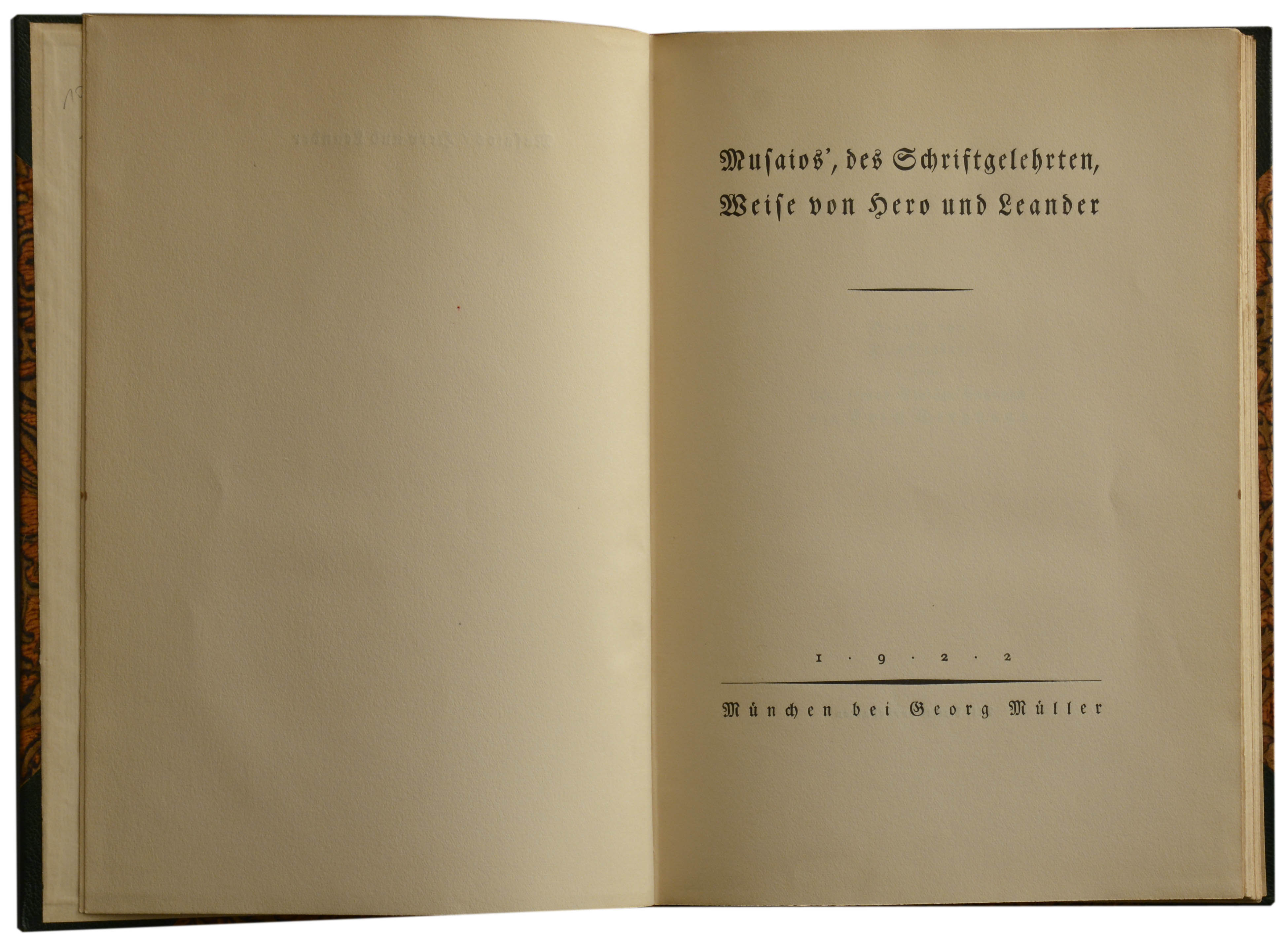 Des Schriftgelehrten Weise von Hero und Leander. von MUSAIOS,: (1922 ...