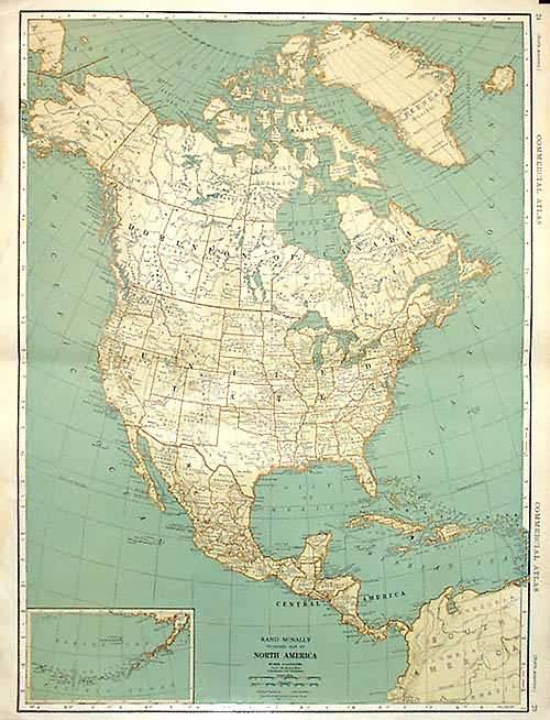 Rand McNally Standard Map of North America by Rand McNally & Co. (1930) Art Source