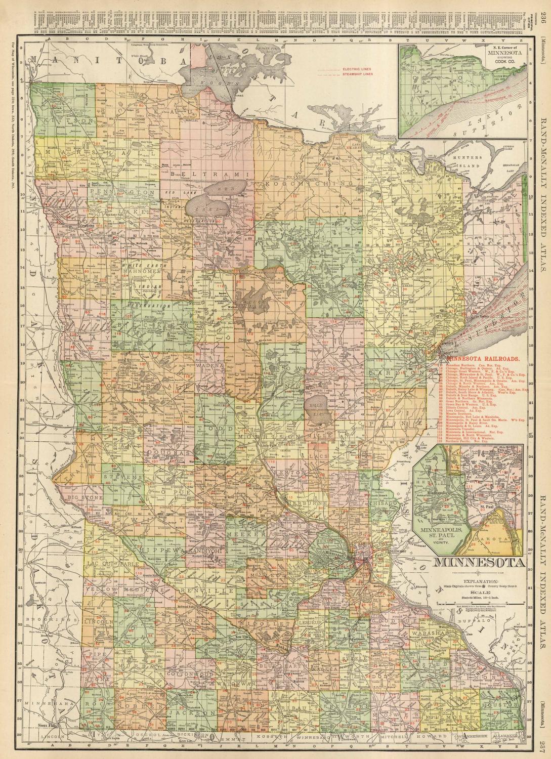 Official Map of Minneapolis and Saint Paul, Minnesota, 1923