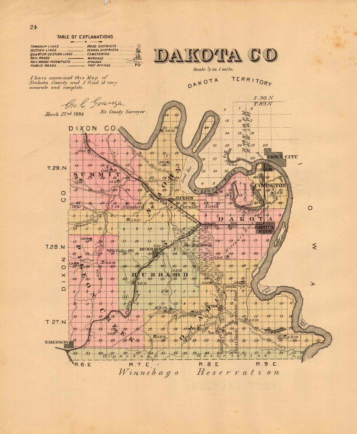 Dakota County, Nebraska by Everts & Kirk: (1885)  Art Source 