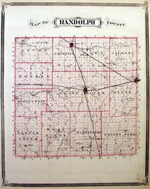 Map of Randolph County, Indiana by Baskin & Forster (1876) Art
