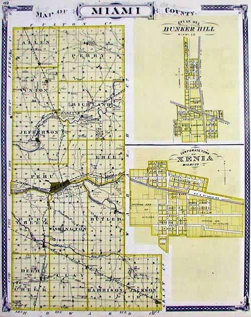 Map of Miami County, Indiana by Baskin & Forster (1876) Art Source International Inc.